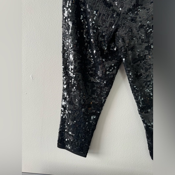 Gryphon Black Sequin Pants Drawstring w/ Pockets Women's XS - Picture 12 of 12